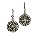 Concentric White Diamond Drop Earrings