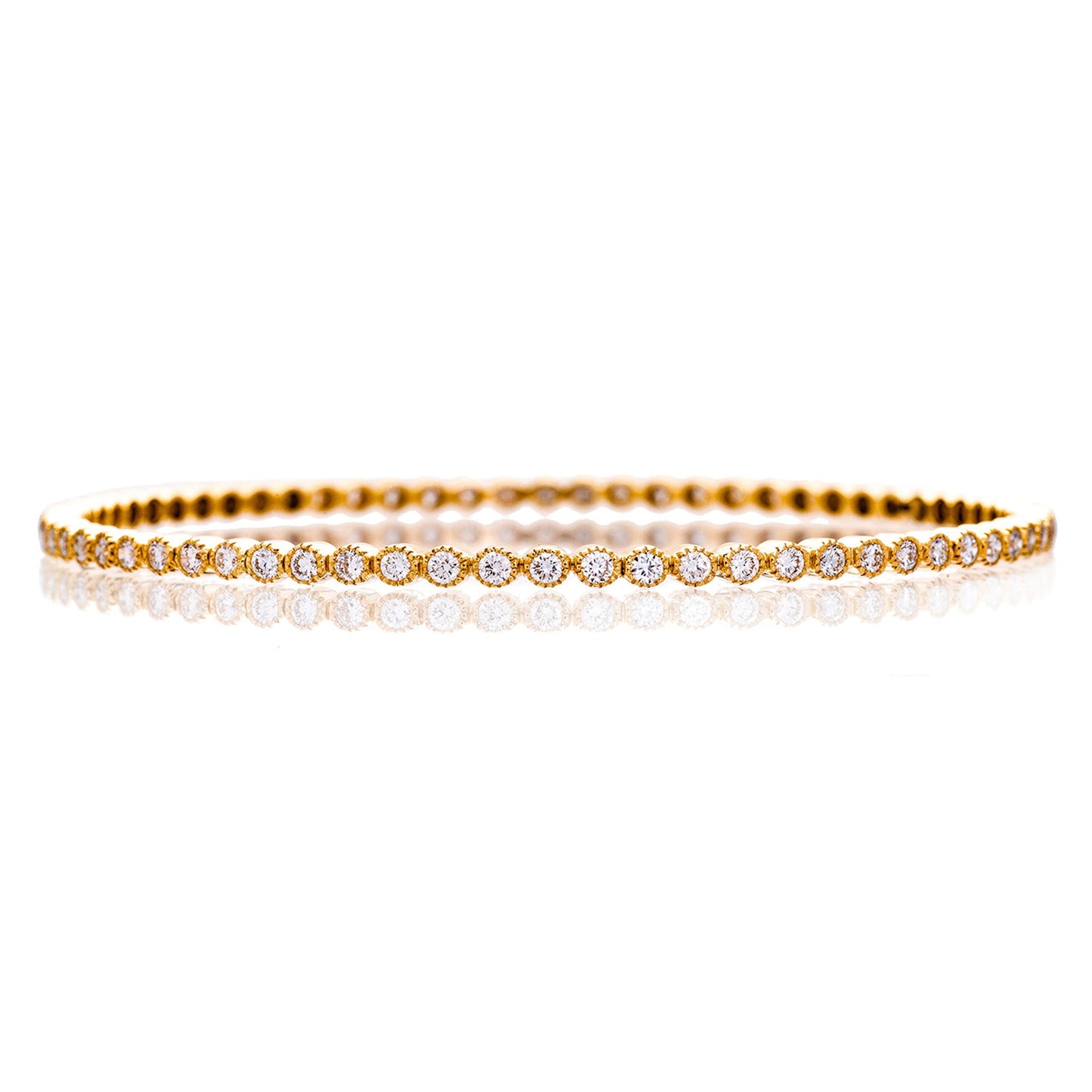 Bezel White Diamond Bangle