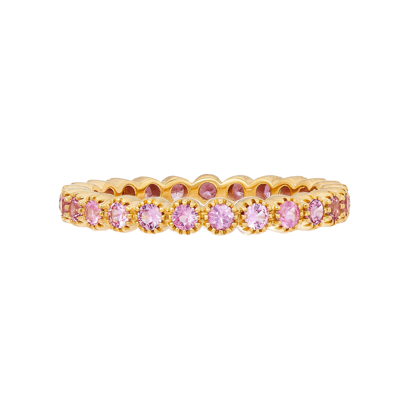 Pink Sapphire Bezel Band