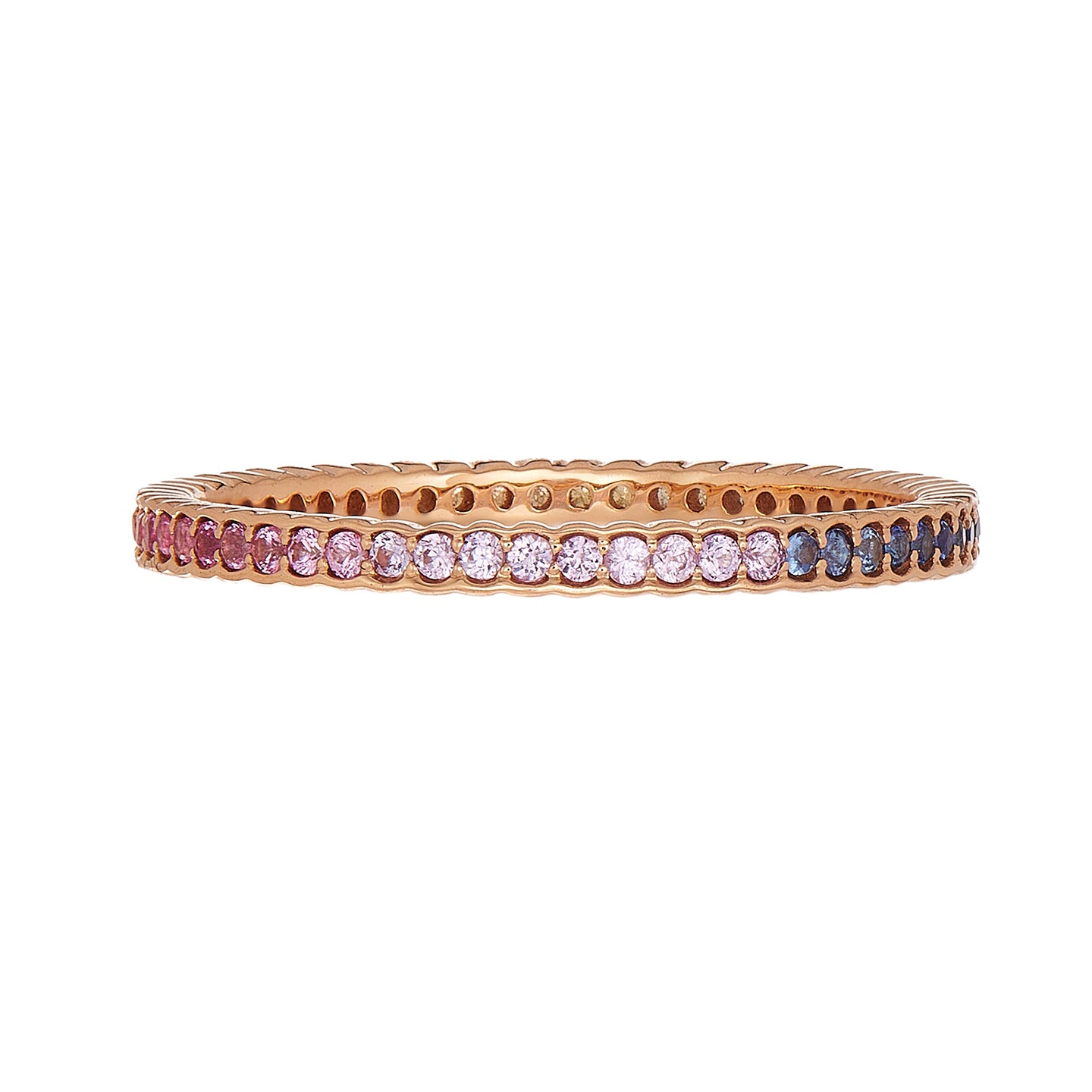 Rainbow Sapphire Scallop Band
