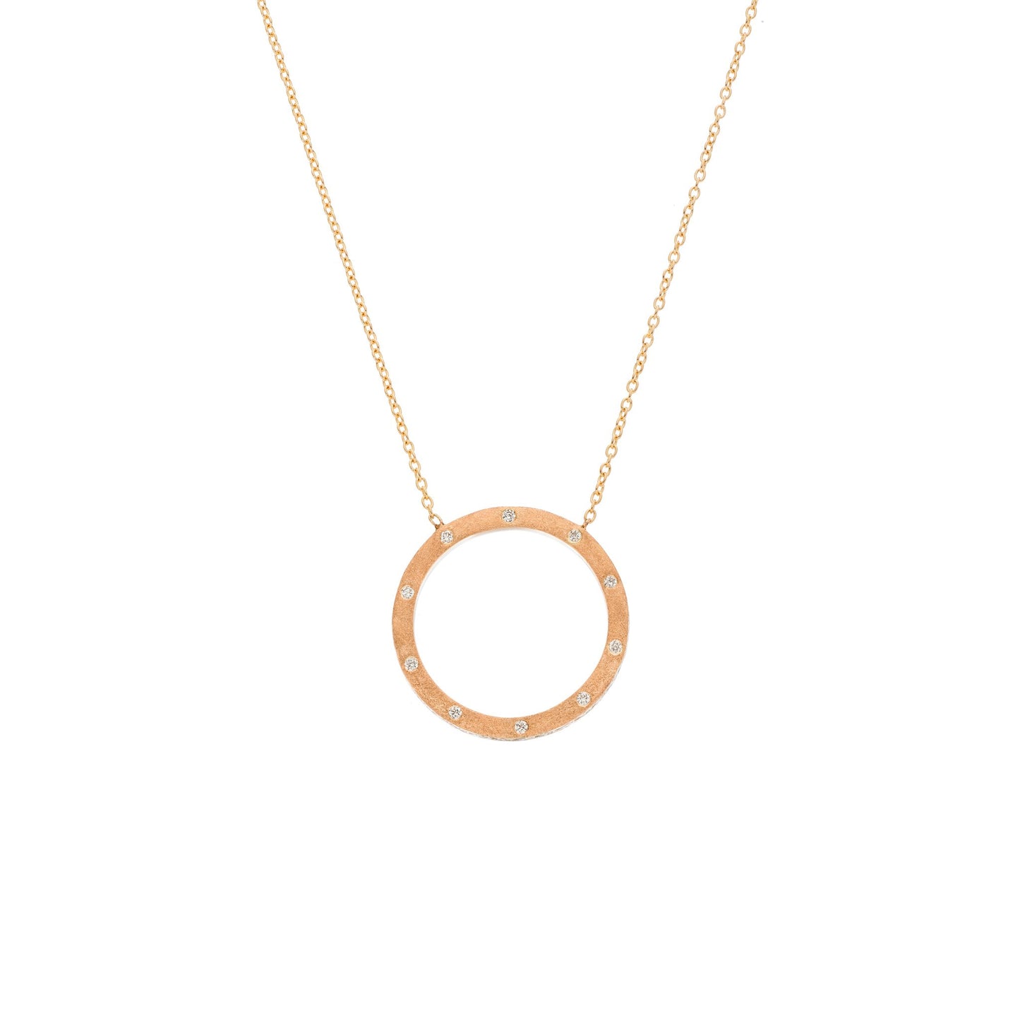 Dunes Circle White Diamond Necklace