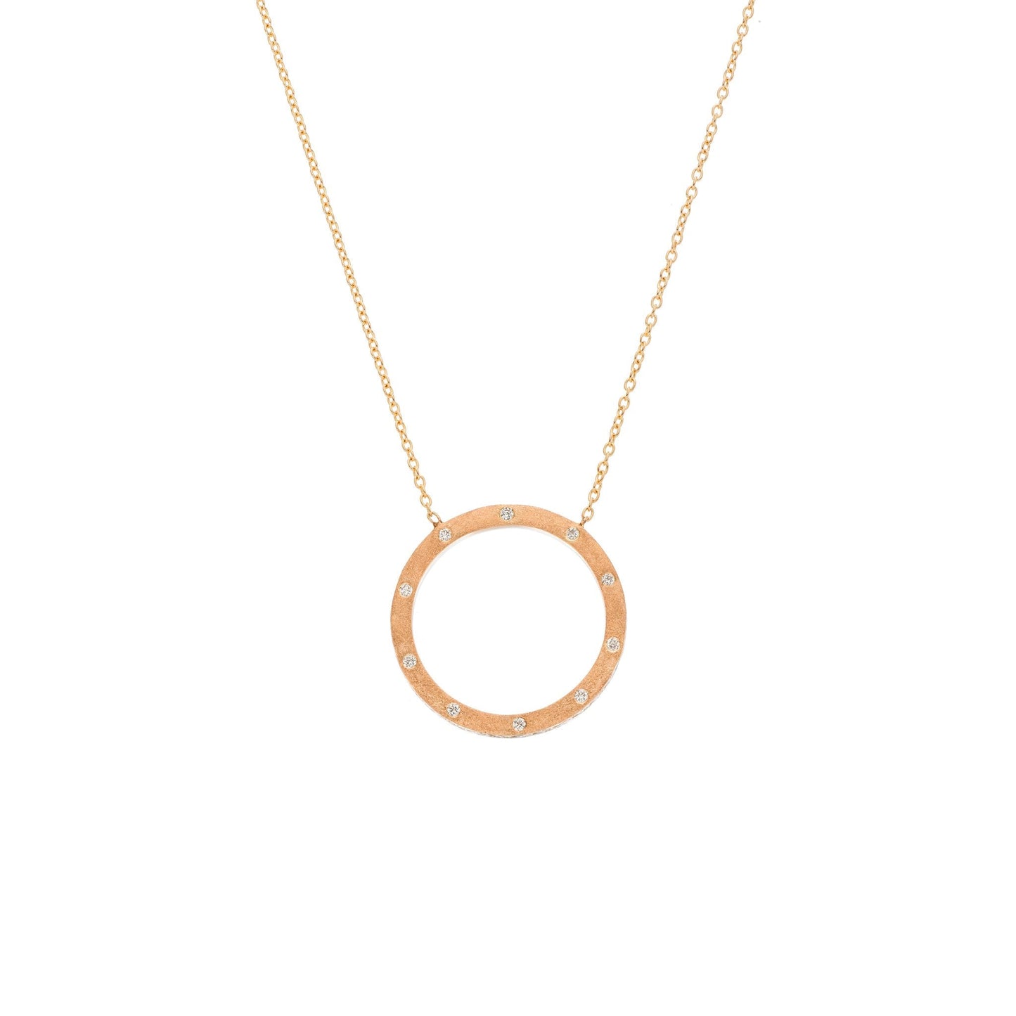 Dunes Circle White Diamond Necklace