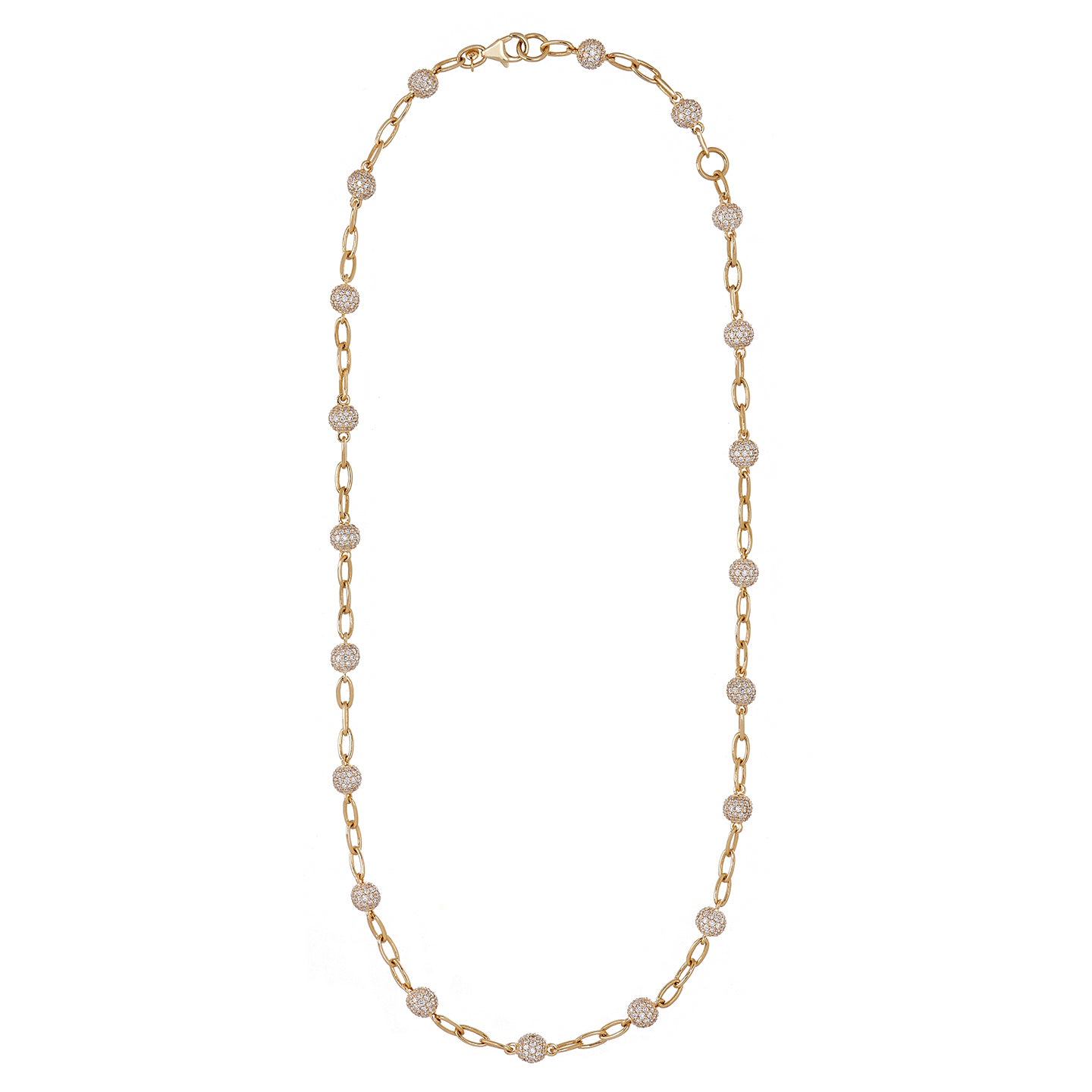 Disco White Diamond Station Necklace
