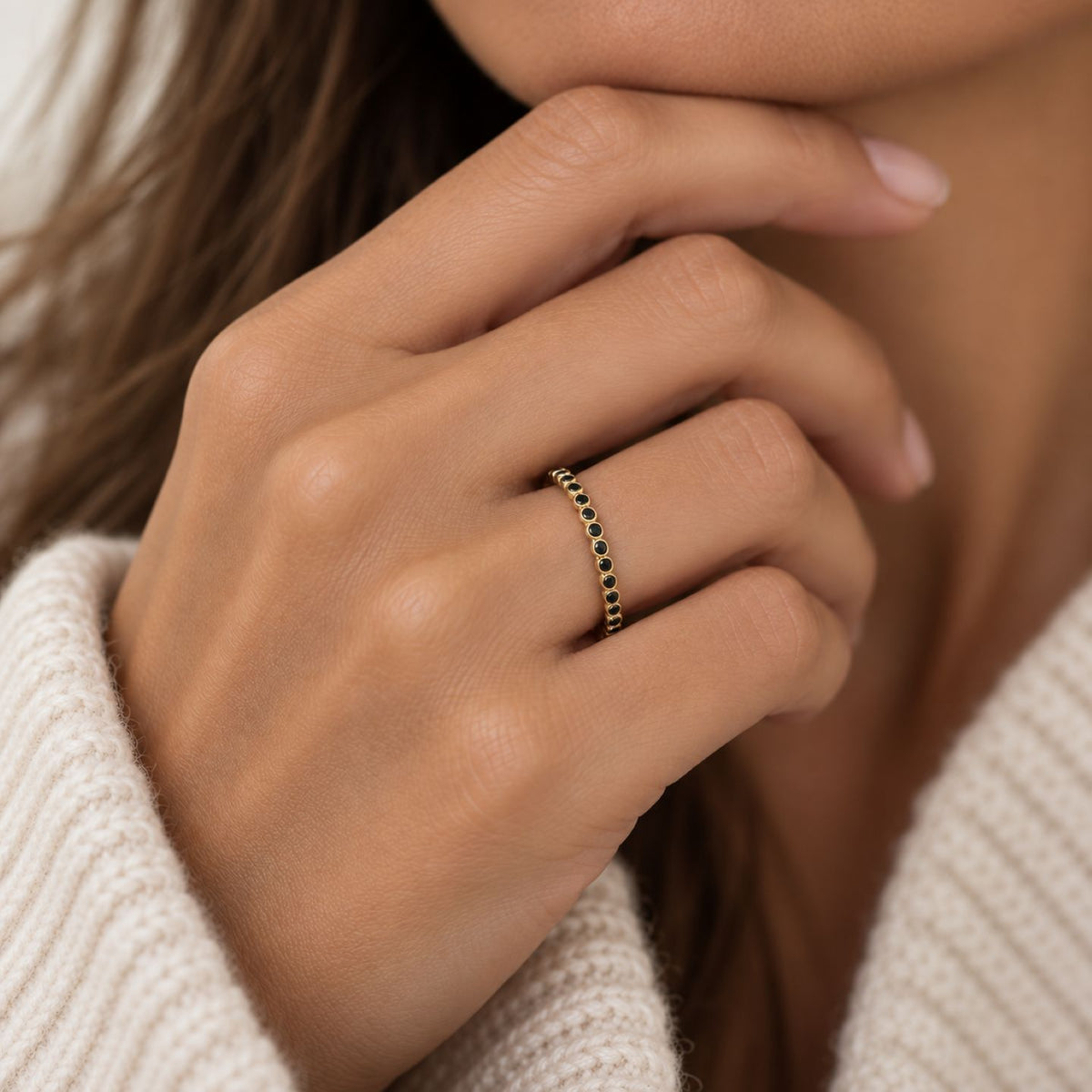 Mini Black Diamond Bezel Band