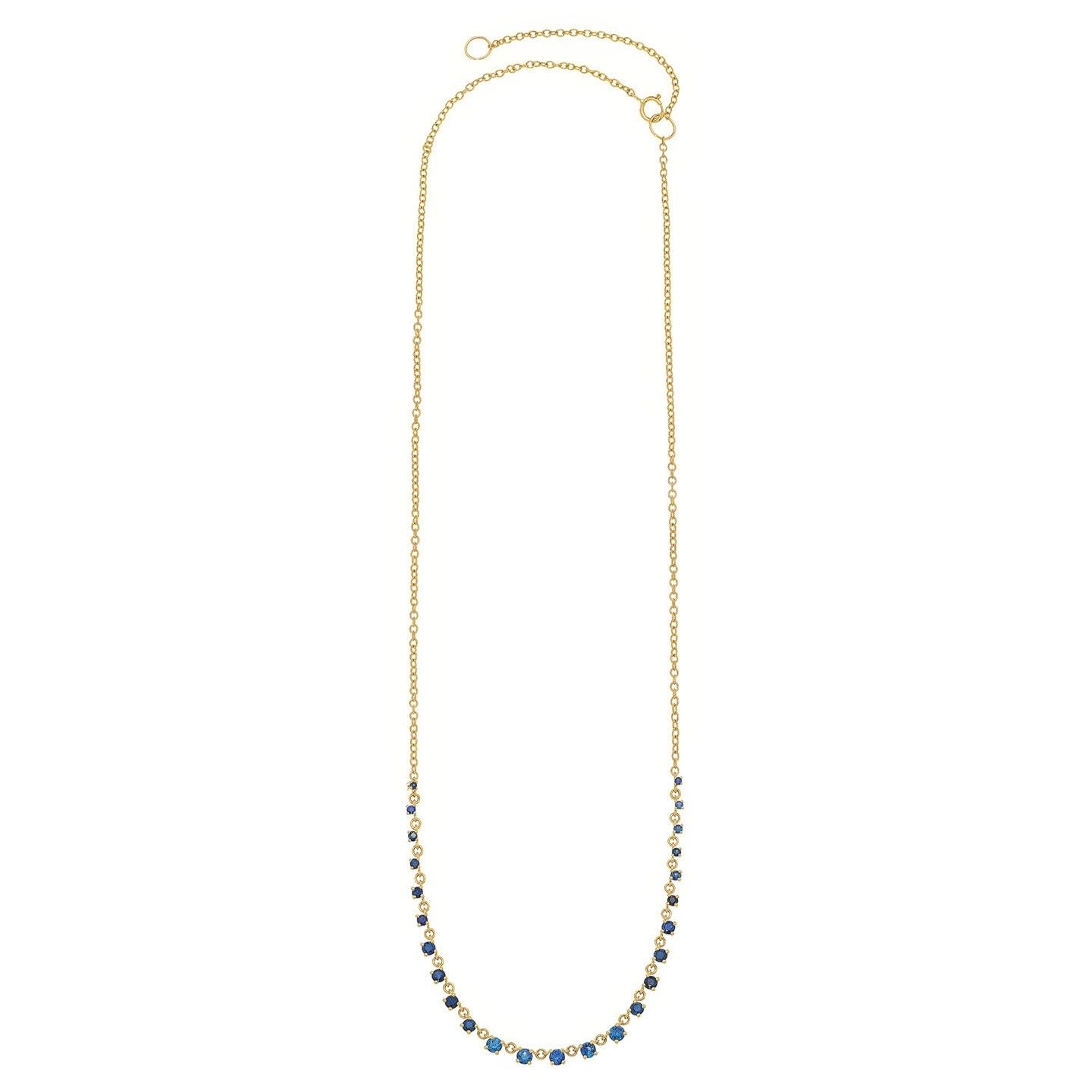 Mylene Blue Sapphire Tennis Necklace
