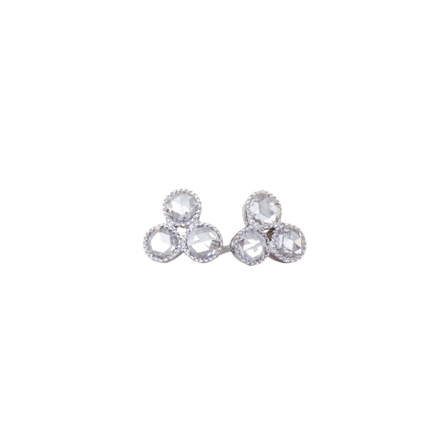 Grace Trio White Diamond Stud Earrings