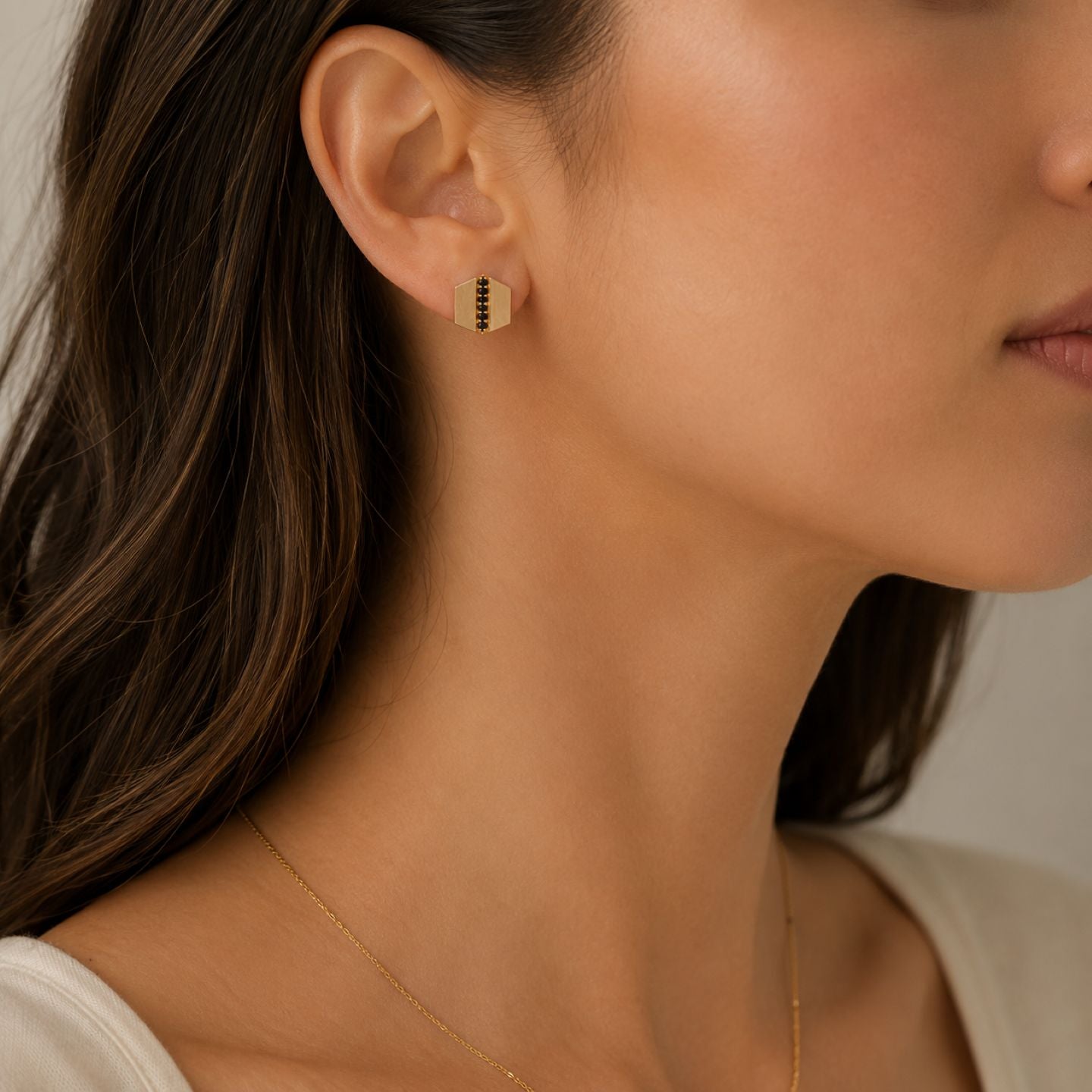 Maya Black Diamond Stud Earrings