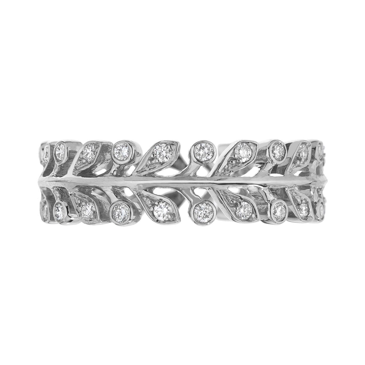 Laurel White Diamond Band
