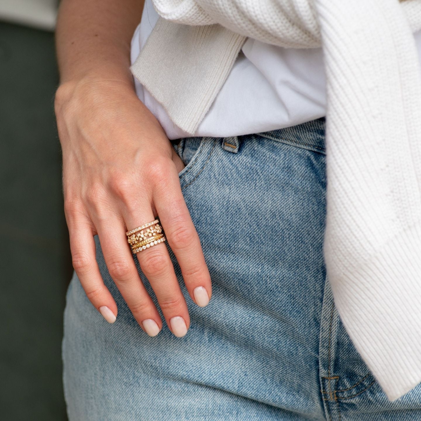 Claire White Diamond Band