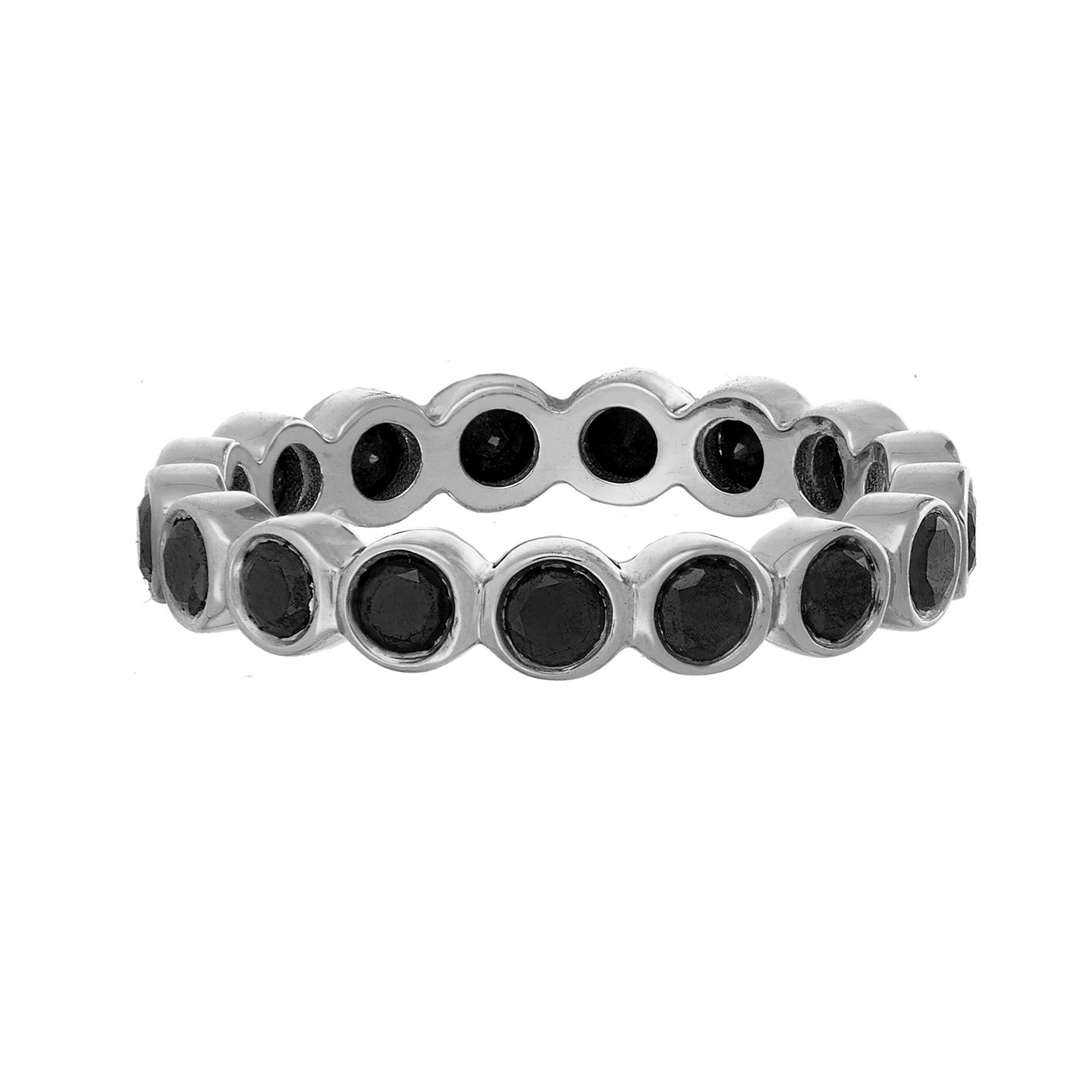 Modern Bezel Black Diamond Band