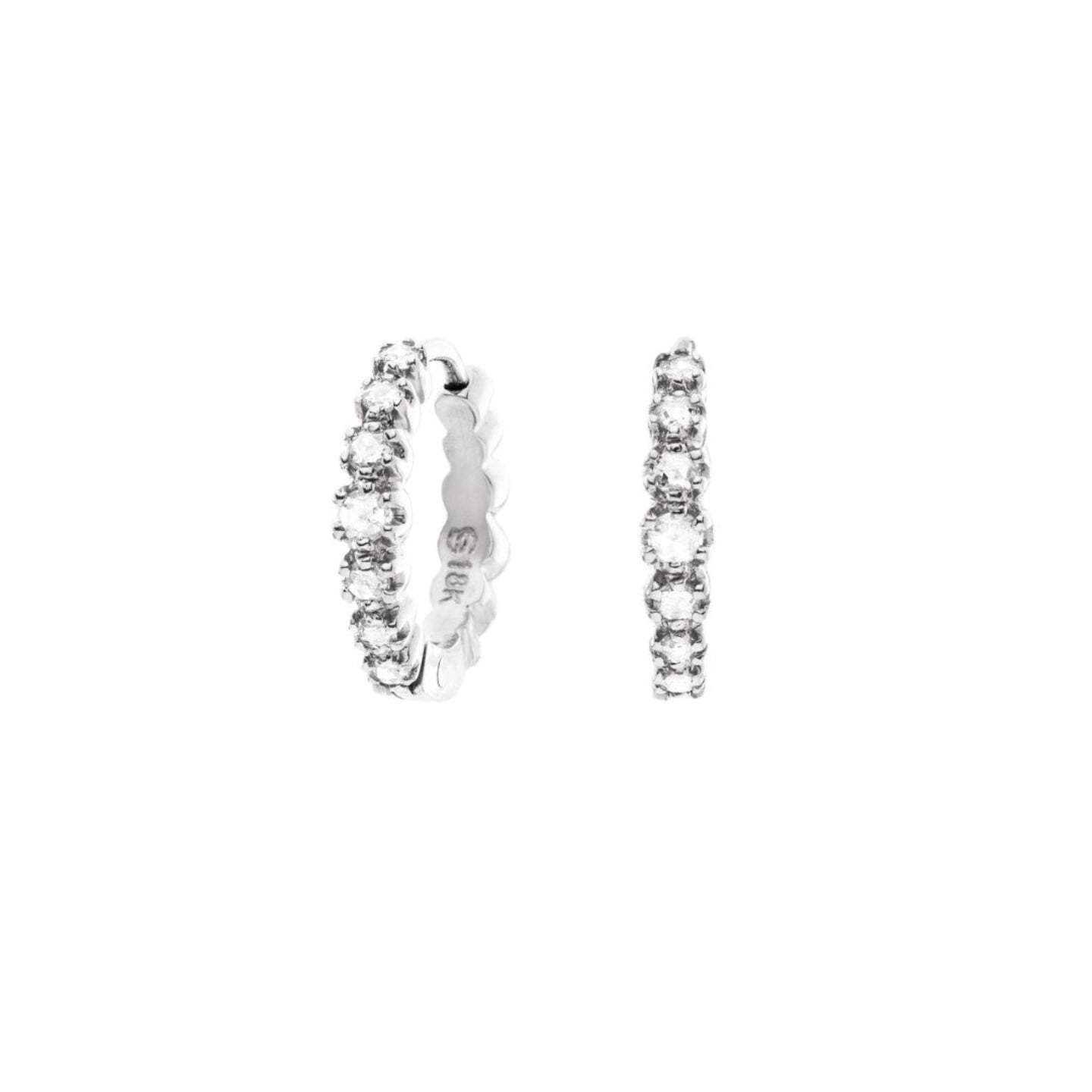 Noor White Diamond Hoops