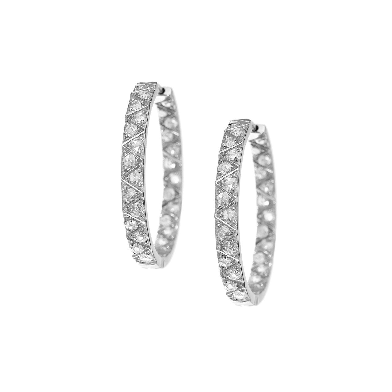 Stella White Diamond Hoops