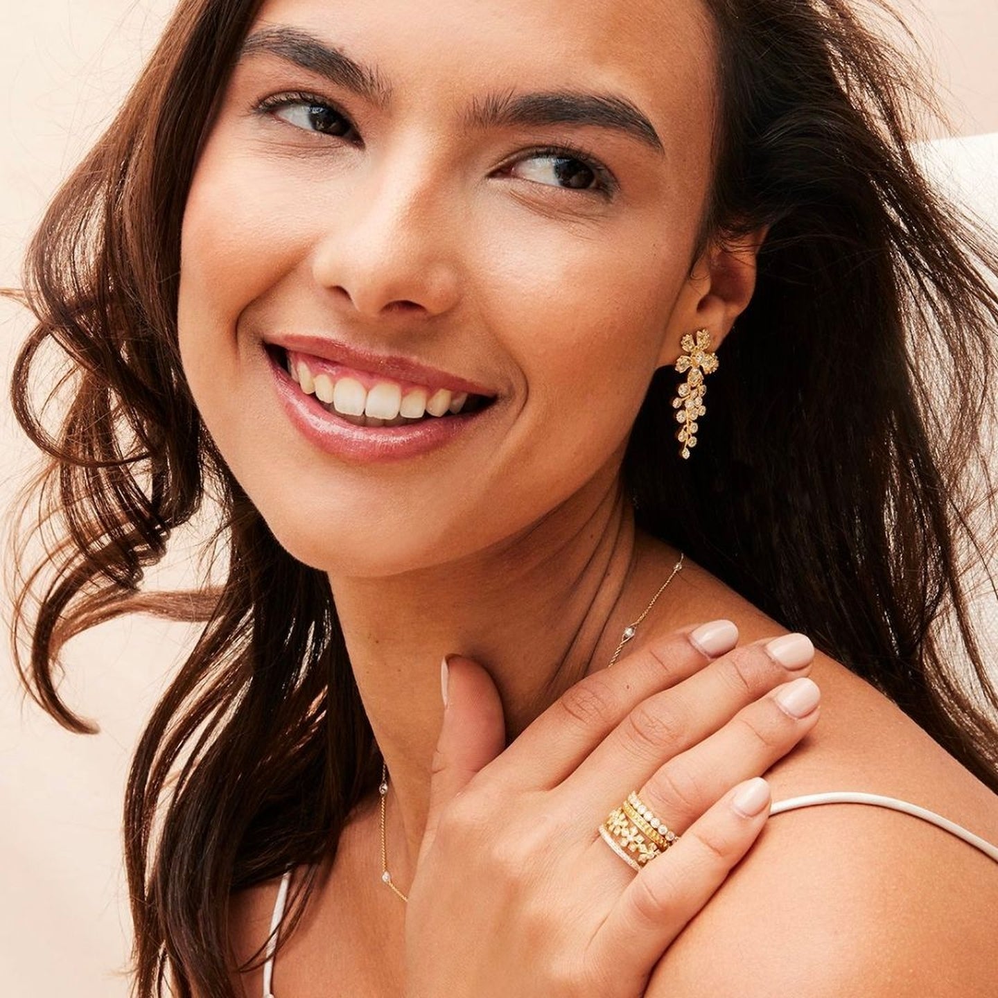 Enchanted Garden White Diamond Drop Earrings