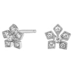 Enchanted Garden Flower White Diamond Earrings