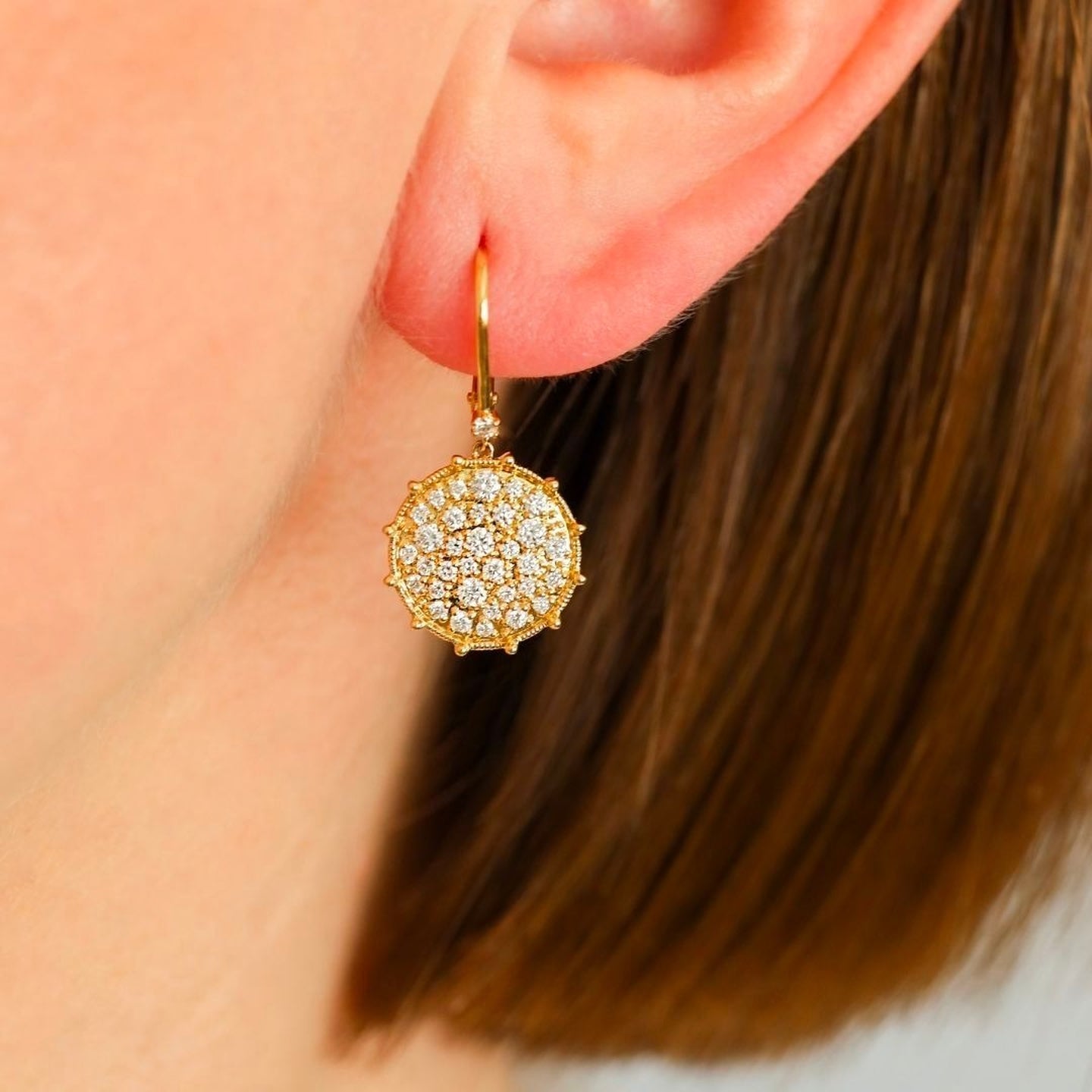 Confetti White Diamond Drop Earrings