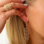 Arya White Diamond Drop Earrings