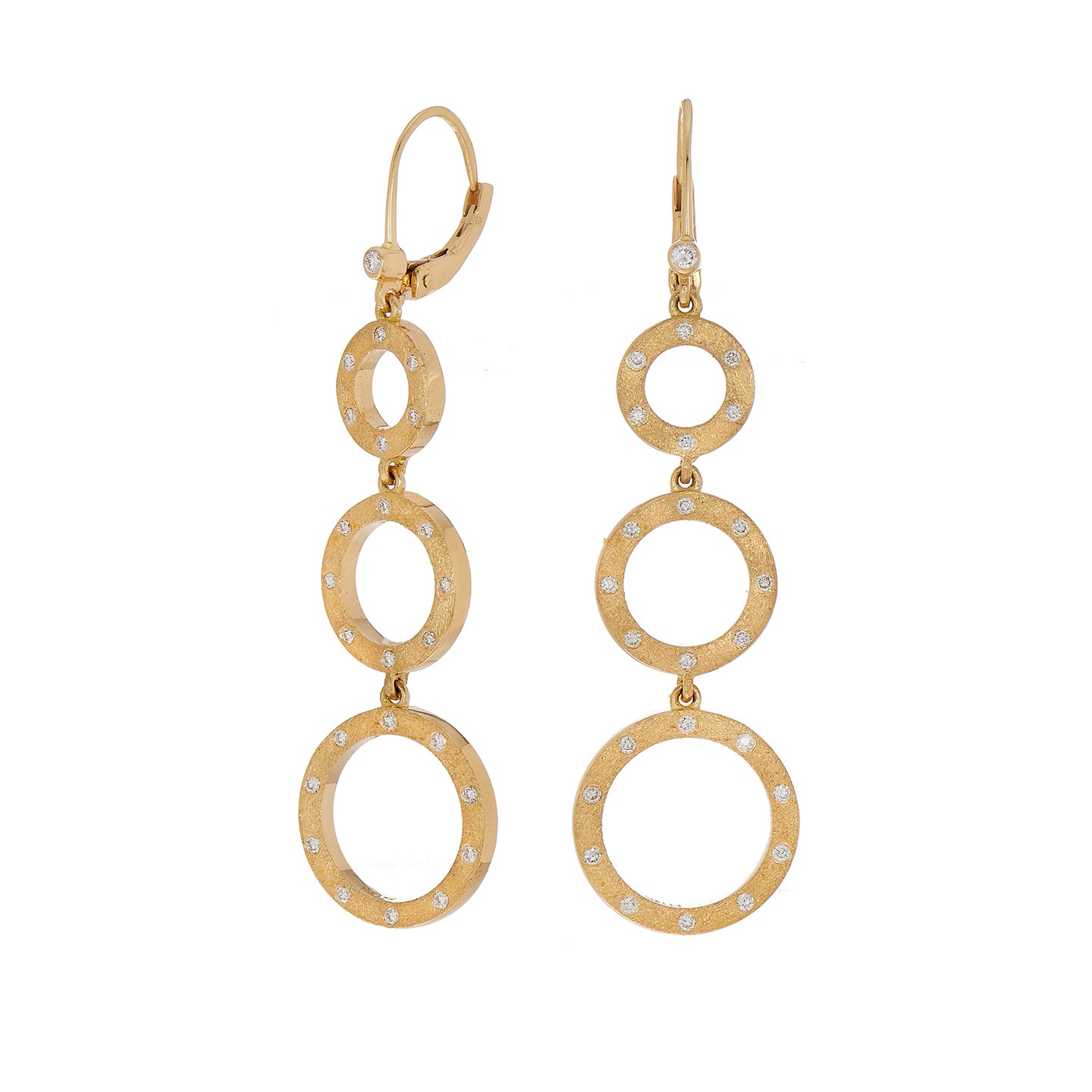 Dunes White Diamond Triple Drop Earrings