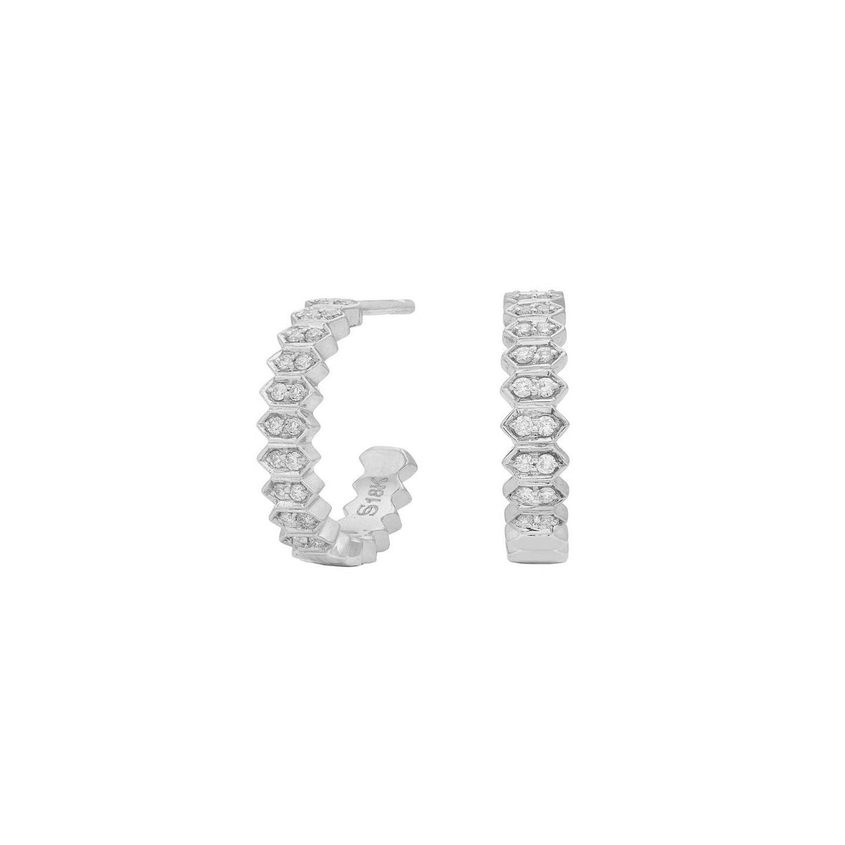 Abacus White Diamond Hoops