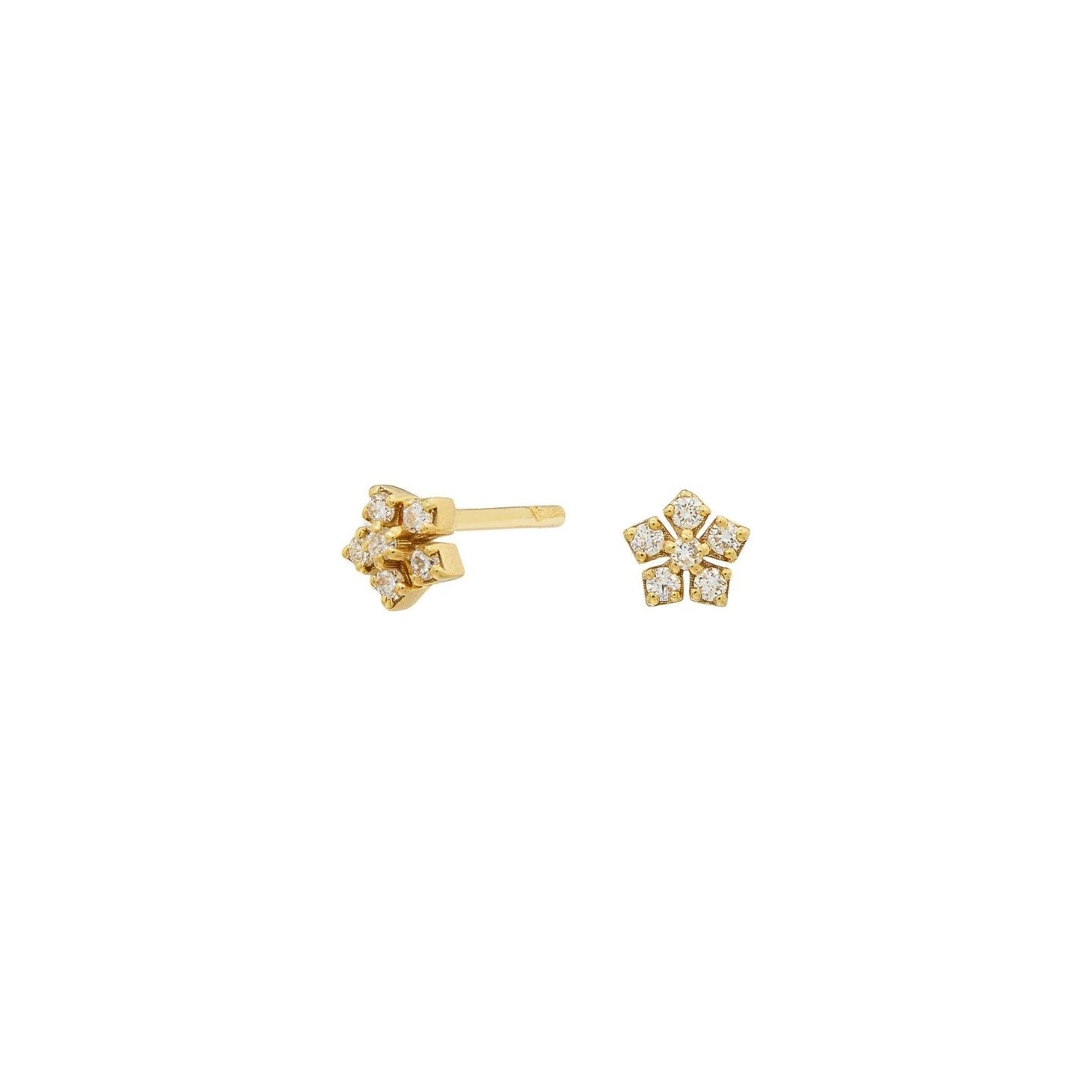 Enchanted Garden White Diamond Mini Stud Earrings