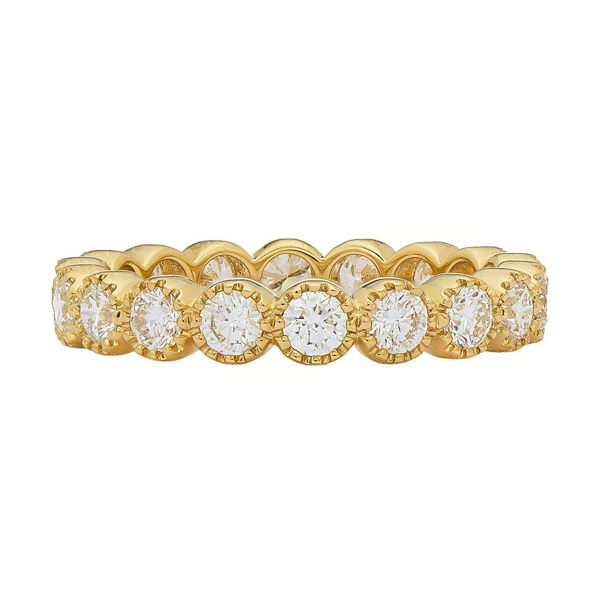 Large Bezel White Diamond Band