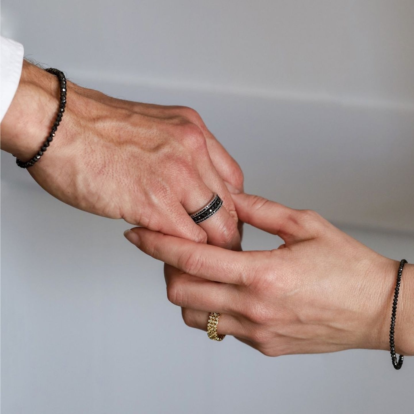 Bezel Black Diamond Blackened Gold Band