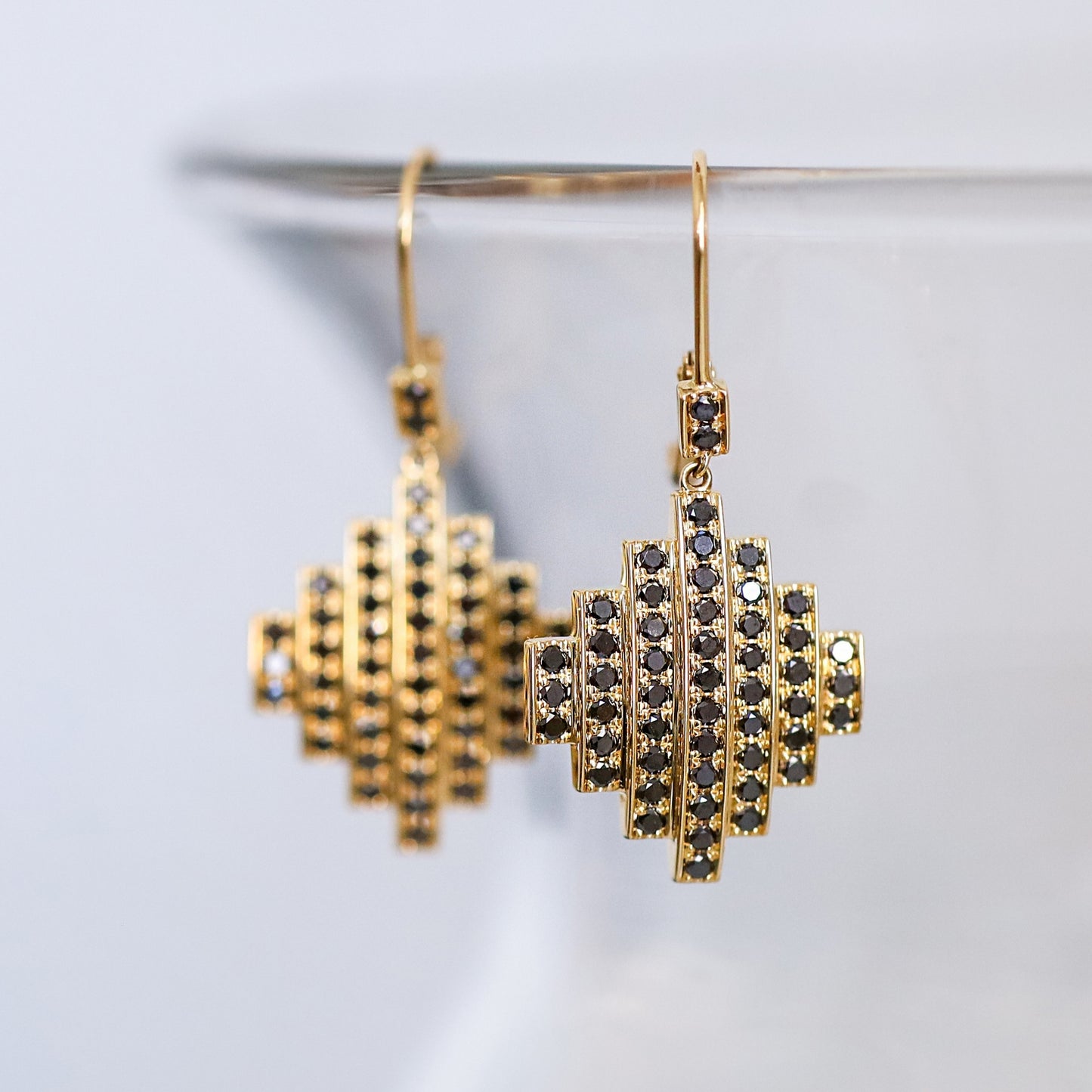 Stella Black Diamond Drop Earrings
