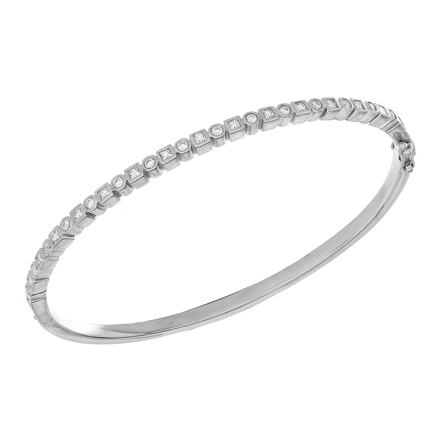 Kate White Diamond Bangle