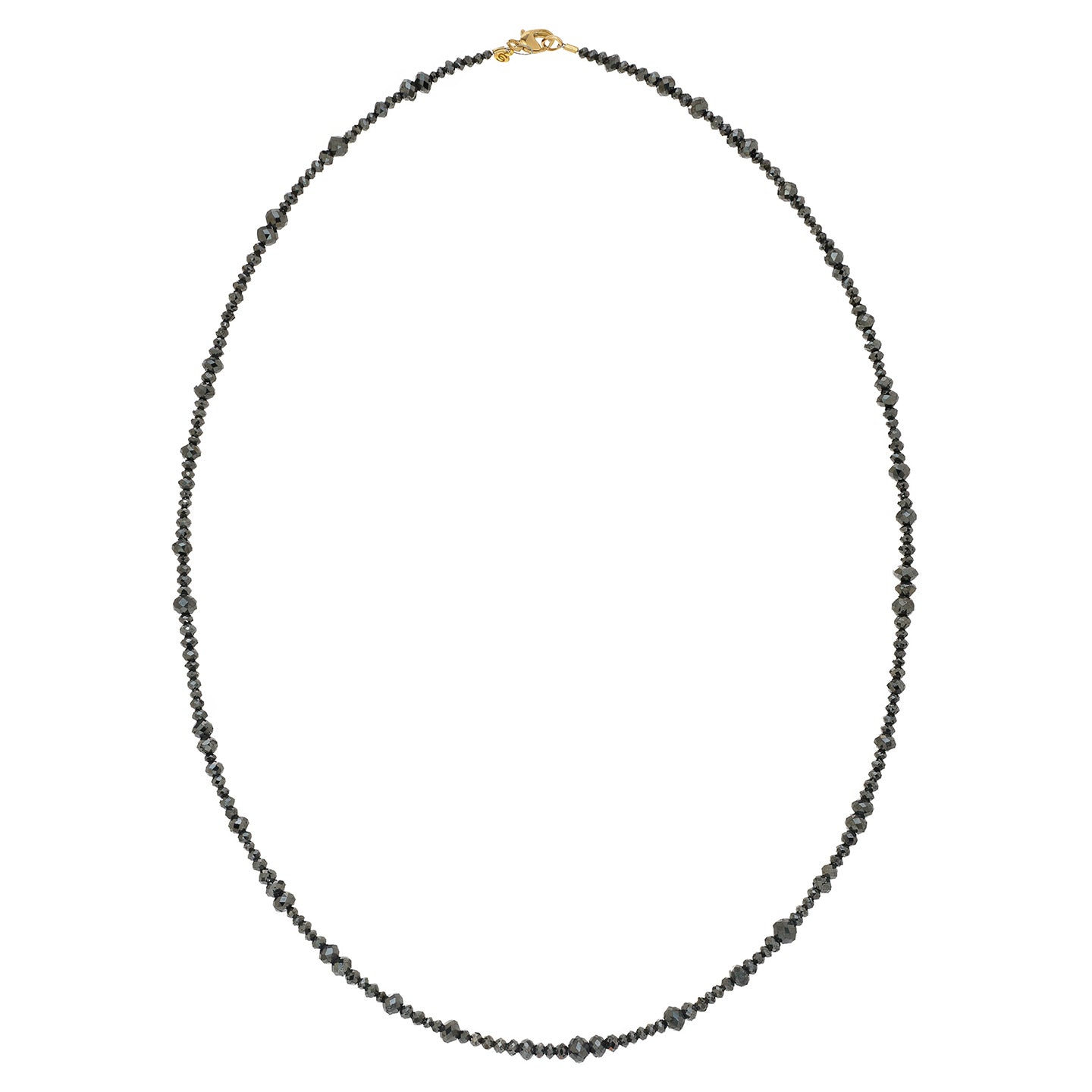 Noir Black Diamond Mix Size Bead Necklace