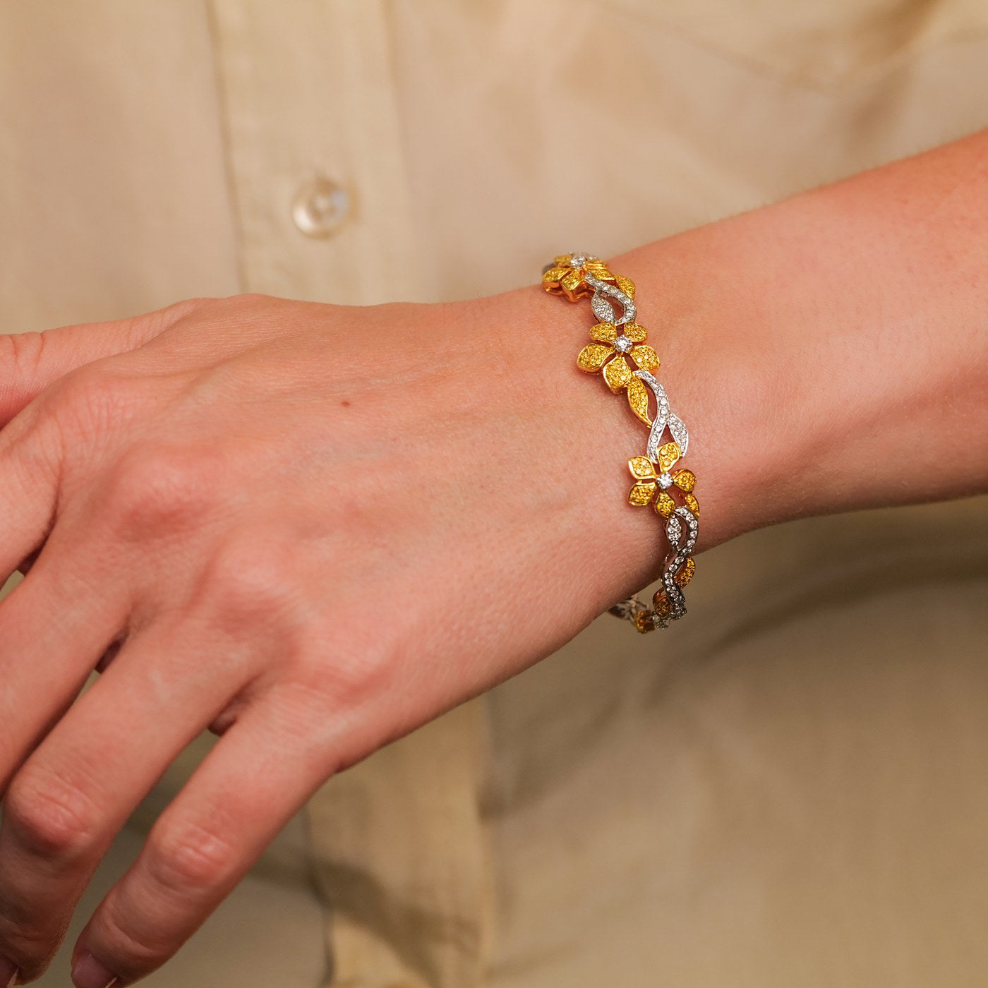 Enchanted Garden Yellow Diamond Cuff