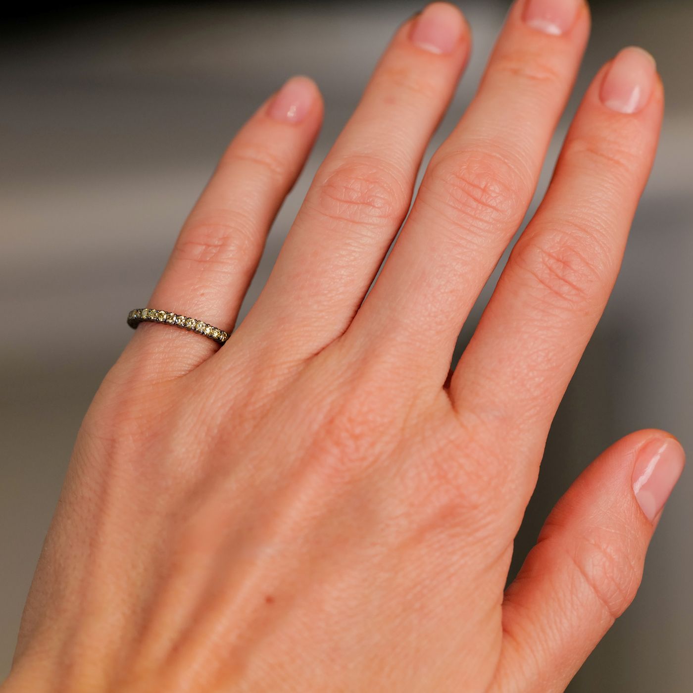 Prong Green Diamond Band Size 4