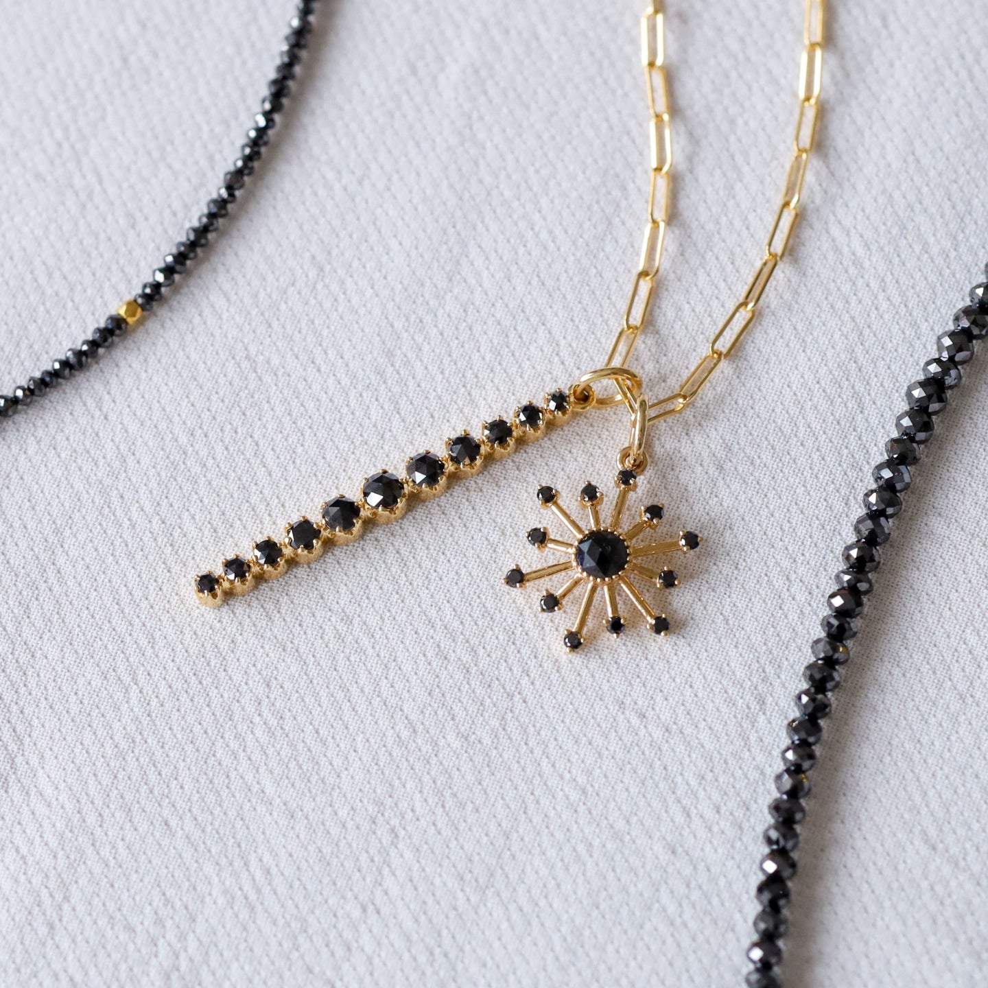 Alexa Black Diamond Linear Pendant