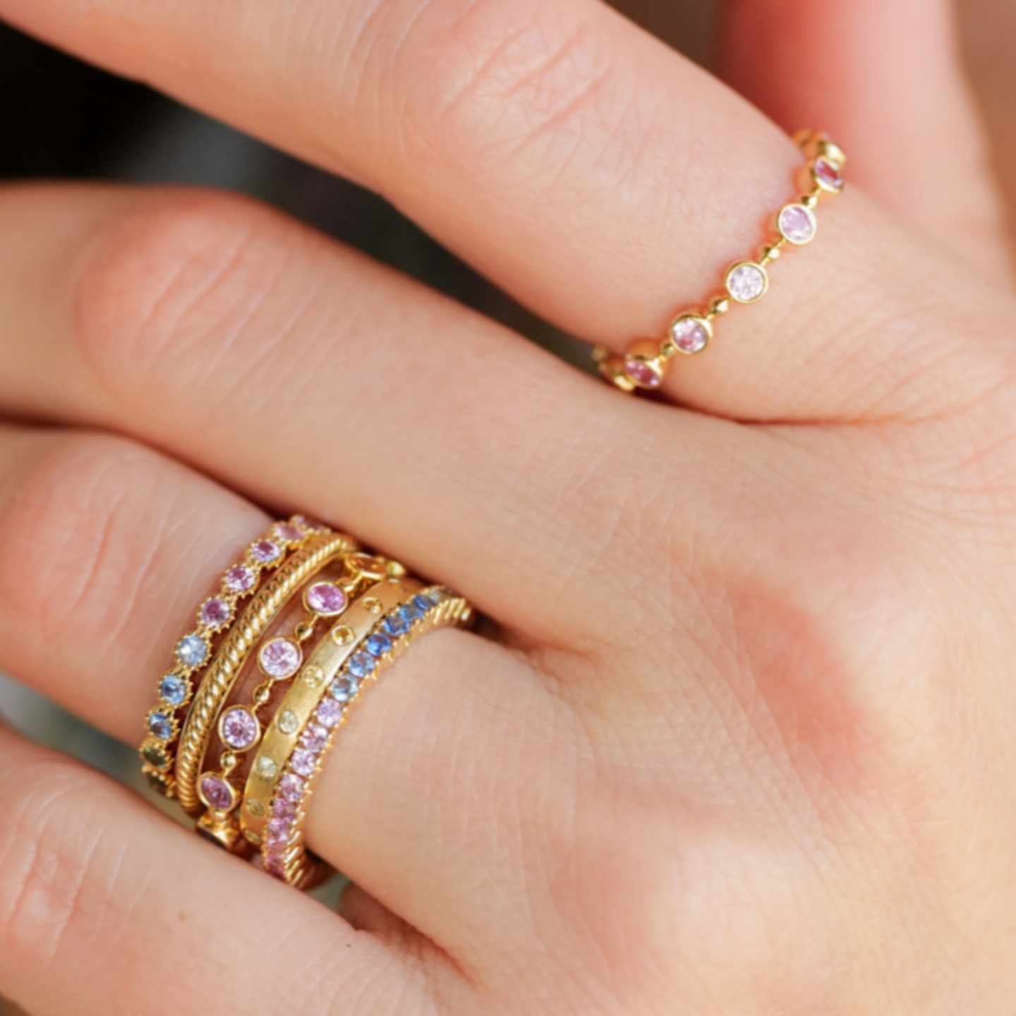 Pink Sapphire Petit Bubble Band