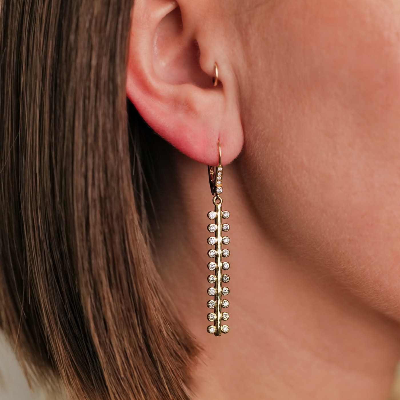 Mist White Diamond Drop Earrings