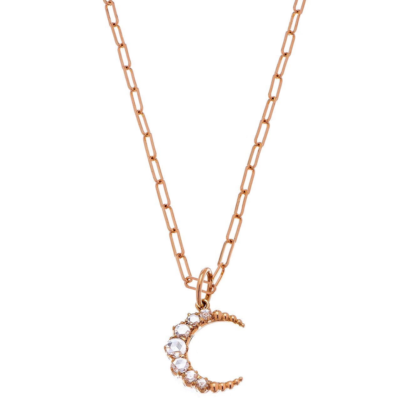 Crescent White Diamond Pendant