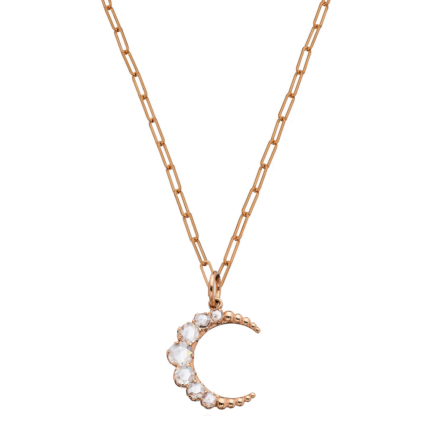 Crescent White Diamond Large Pendant