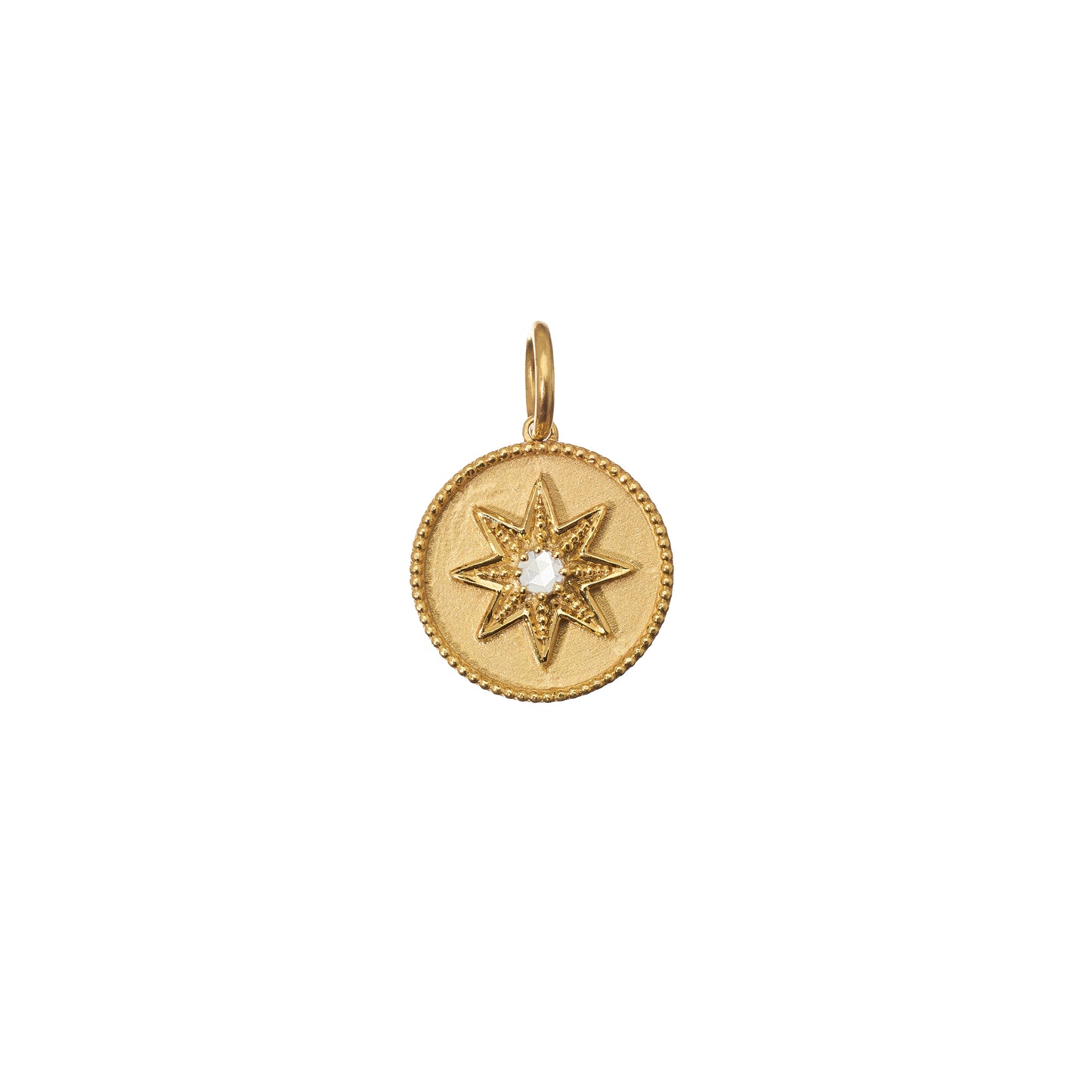 Compass White Diamond Charm
