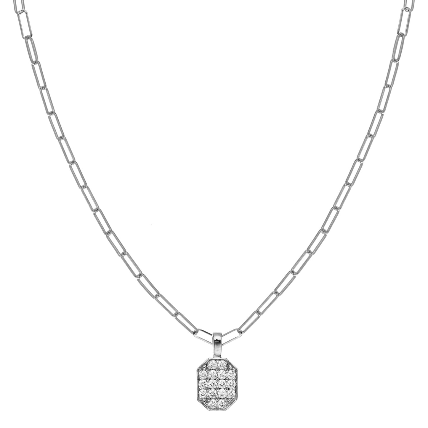 P.S. Pavé White Diamond Small Tag Charm