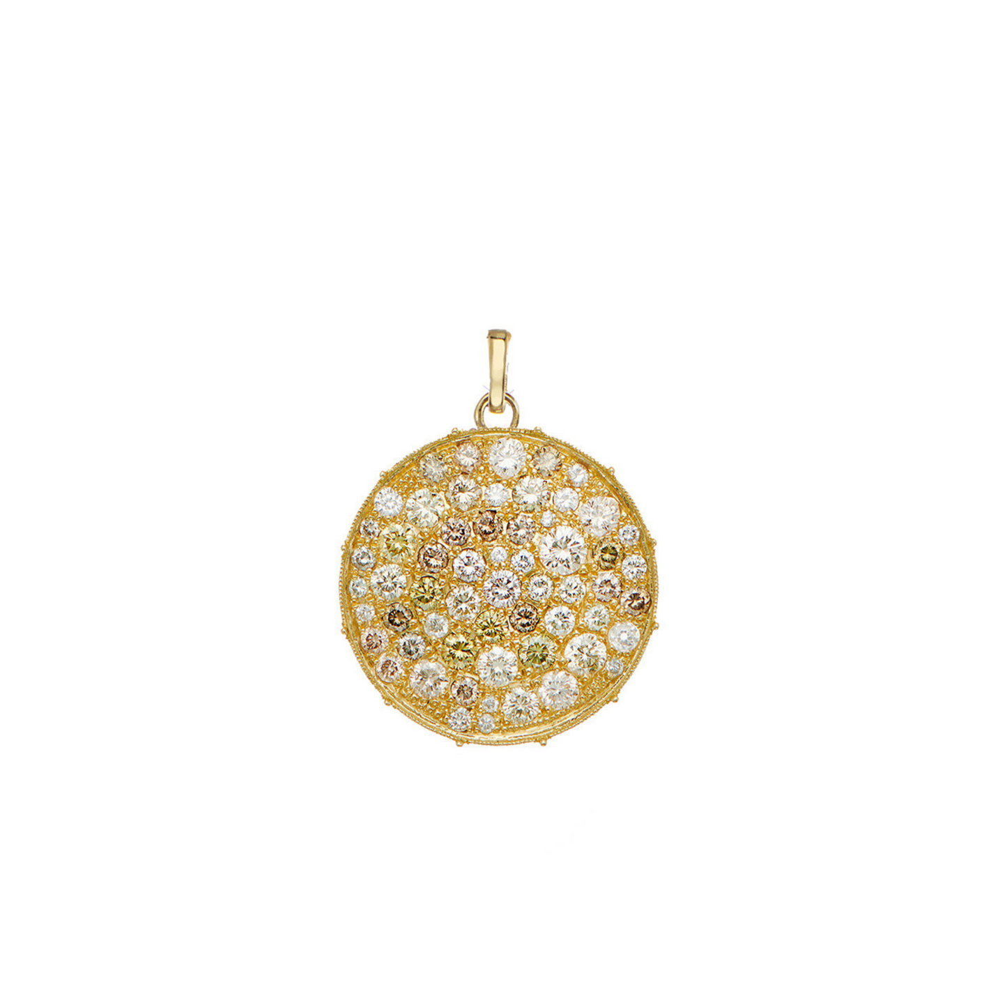 Confetti Disc Multi-Color Diamond Pendant