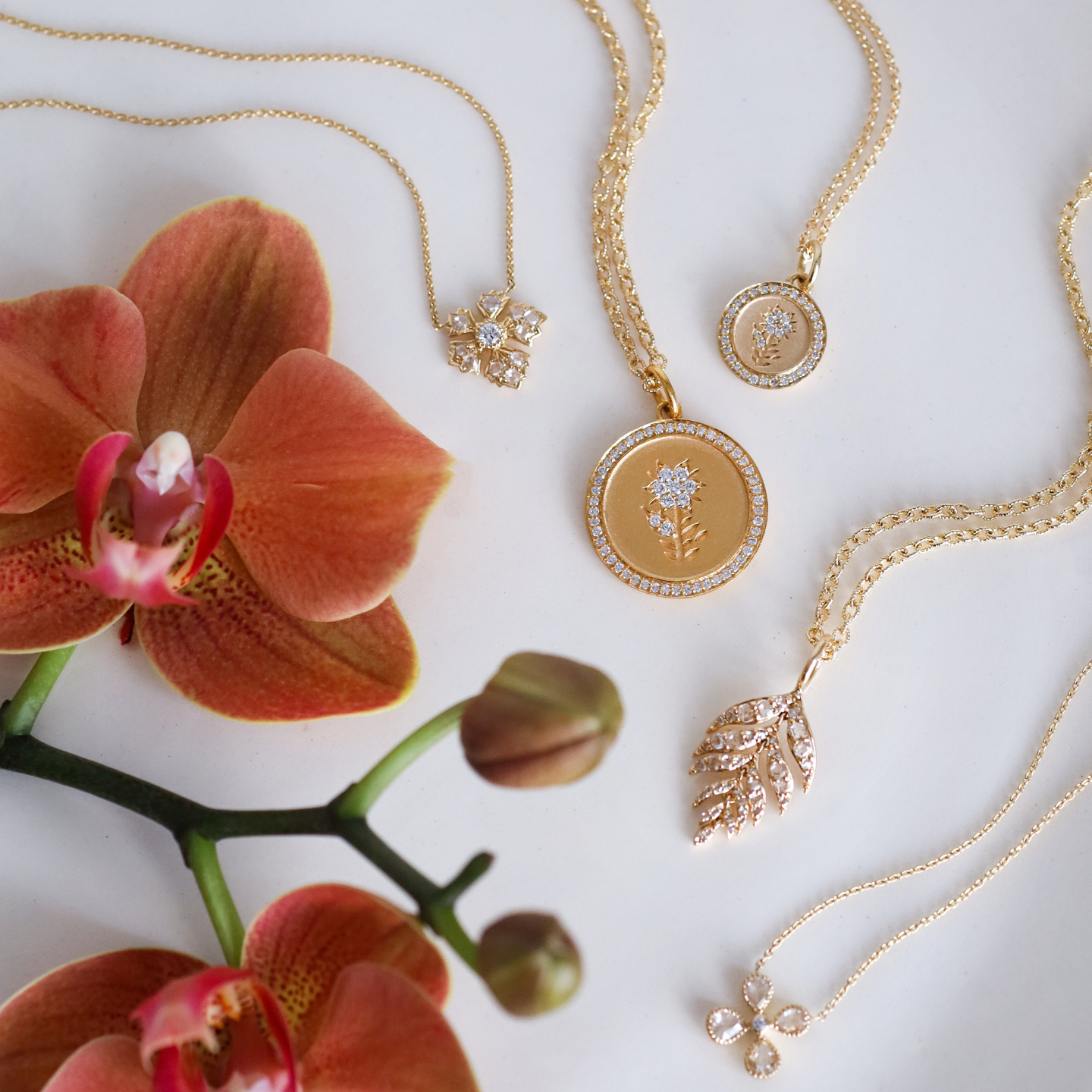 Fleur White Diamond Charm