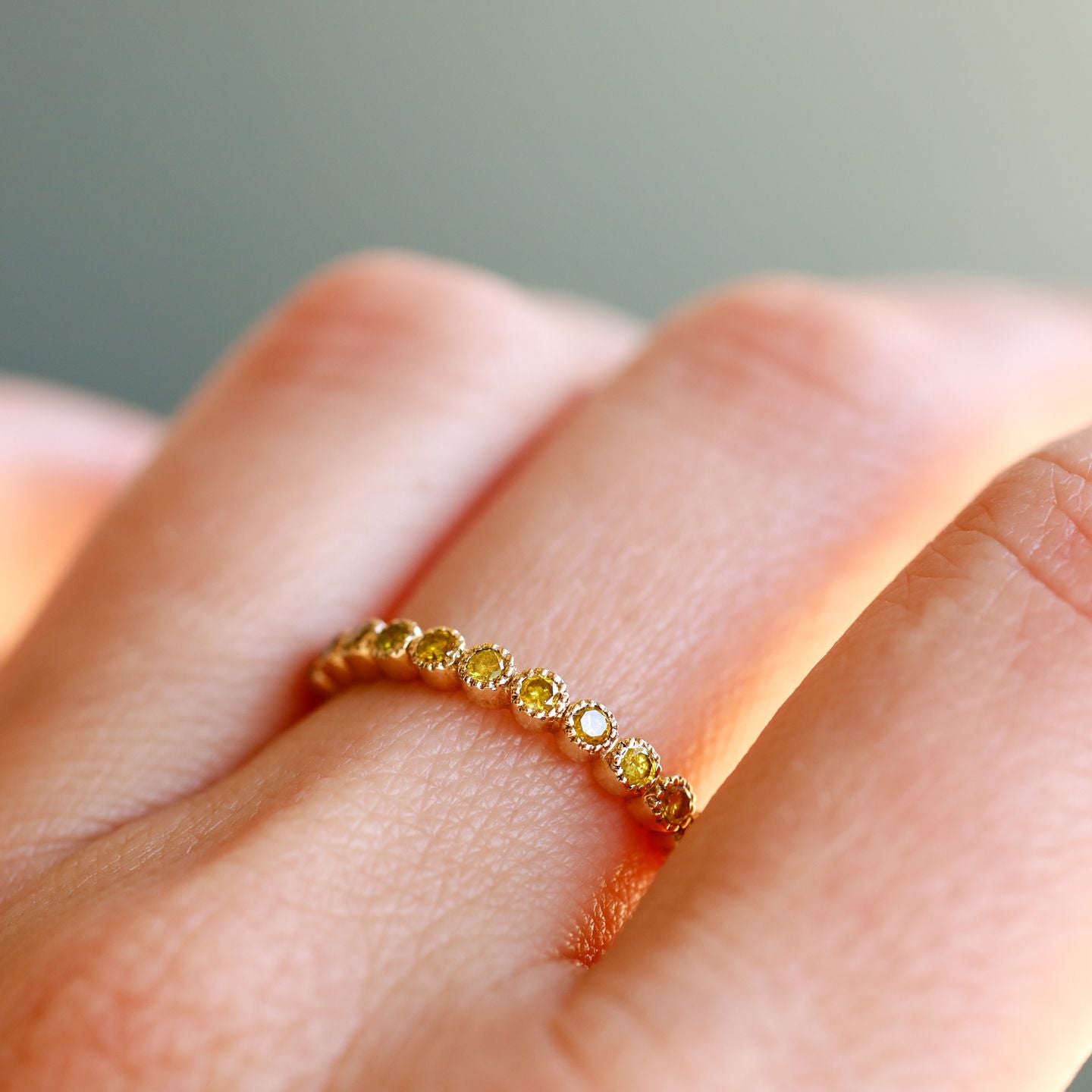 Bezel Yellow Diamond Band