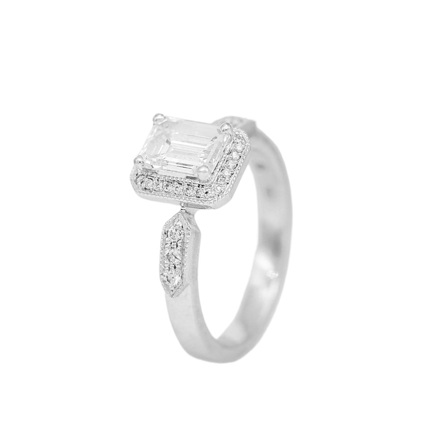 Deco White Diamond Ring