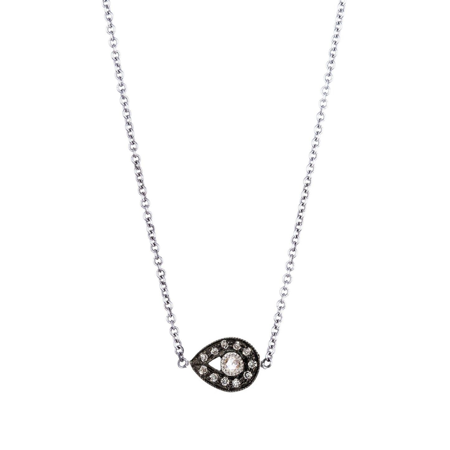 Plume Rose Cut Diamond Necklace