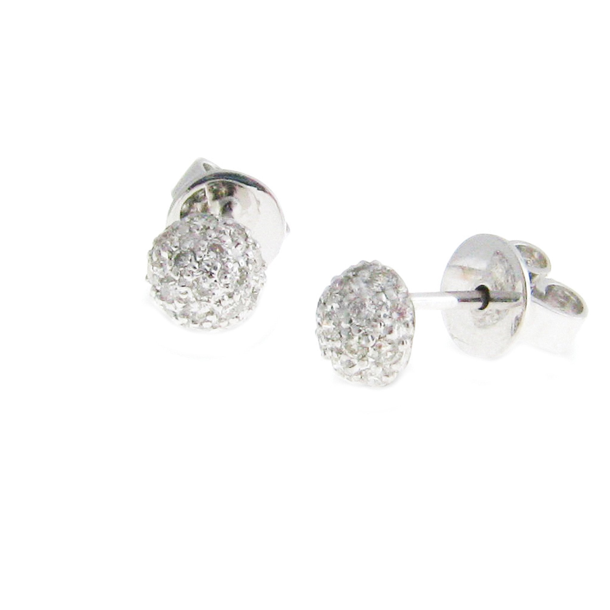 Disco White Diamond Pavé Ball Stud Earrings