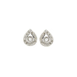 Plume White Diamond Stud Earrings
