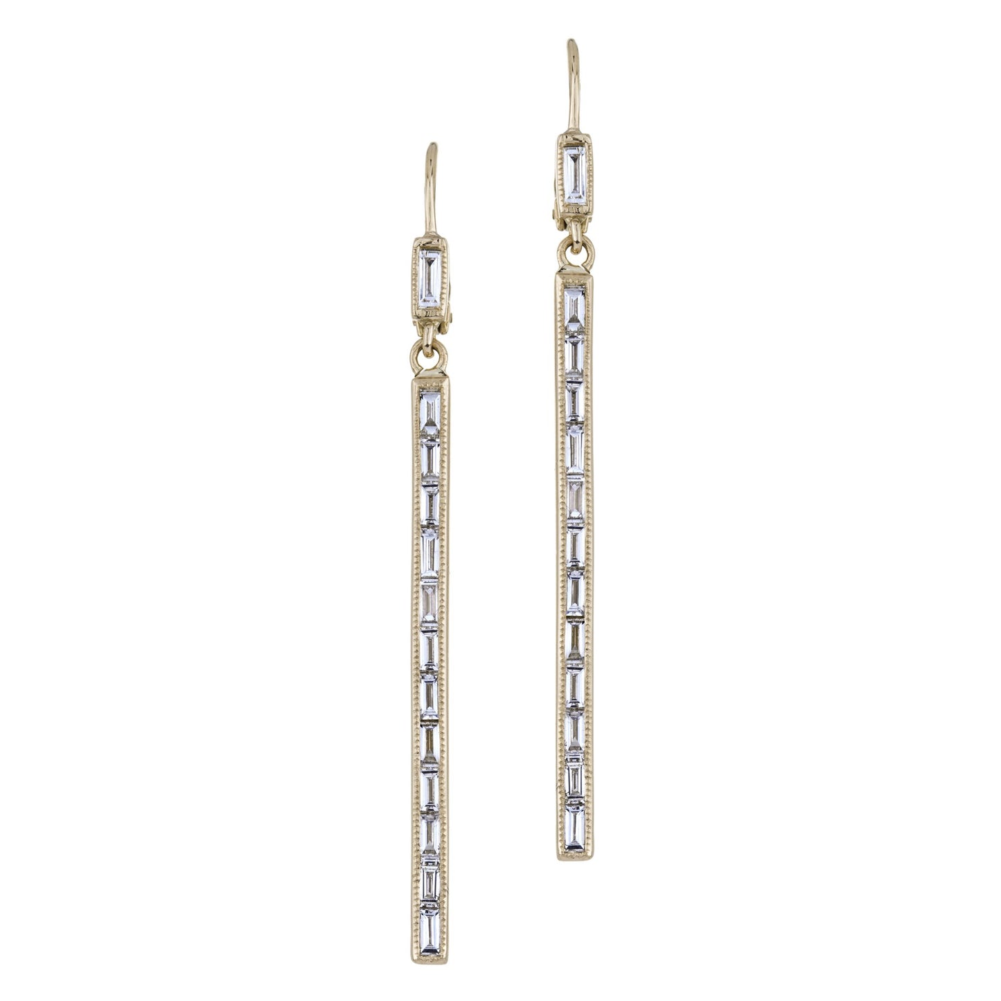 Silhouette White Diamond Linear Earrings