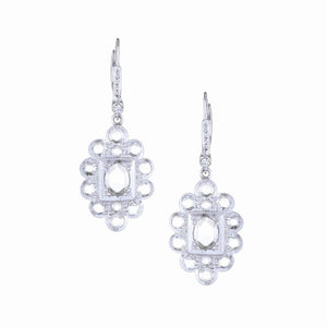 Jharokha White Diamond Drop Earrings