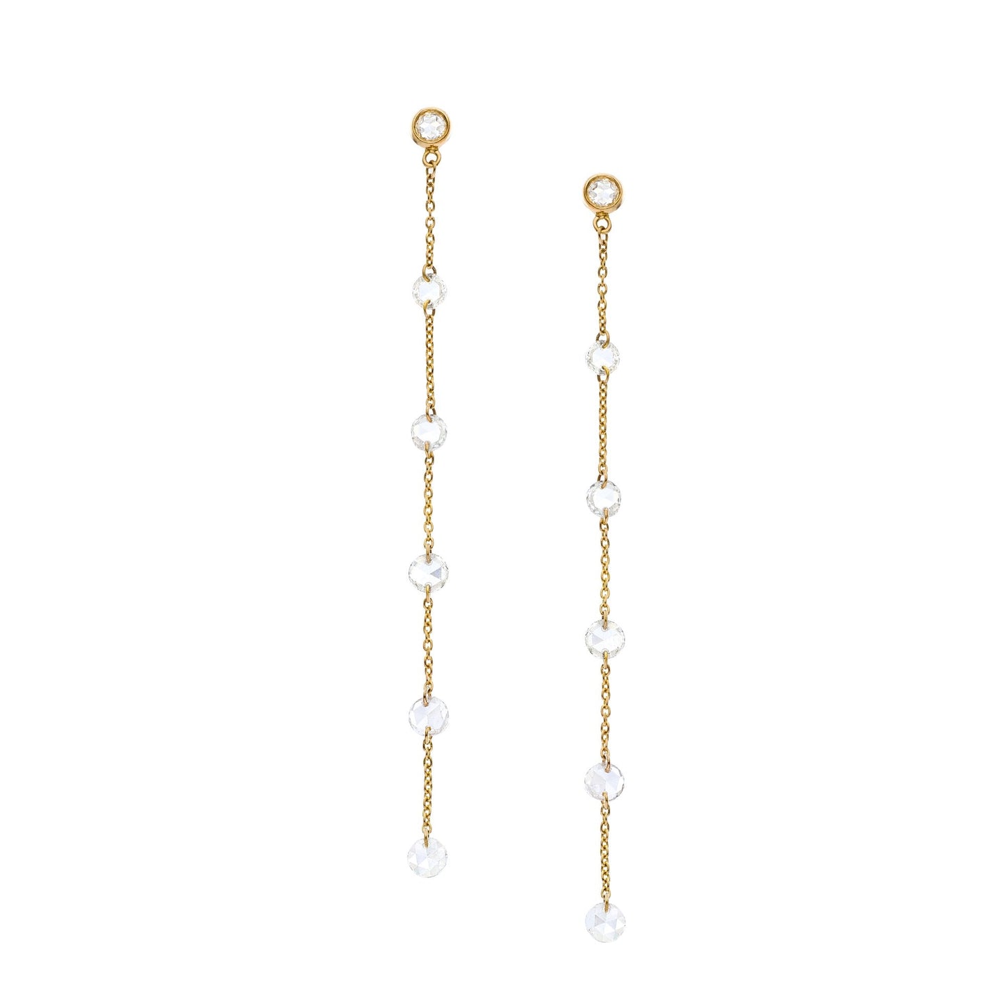 Cien White Diamond Linear Earrings