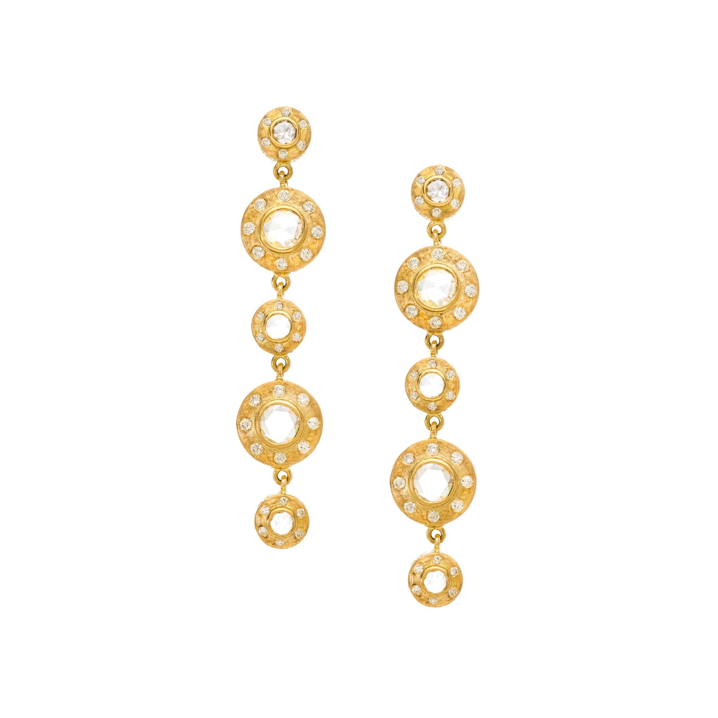 Dunes Classic White Diamond Long Drop Earrings