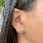 Stella Shield White Diamond Stud Earrings