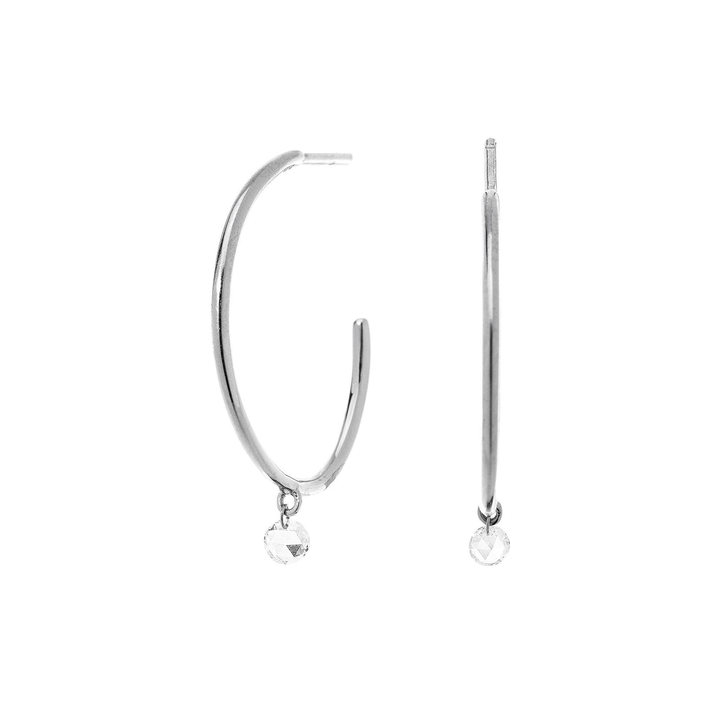 Cien White Diamond Hoops